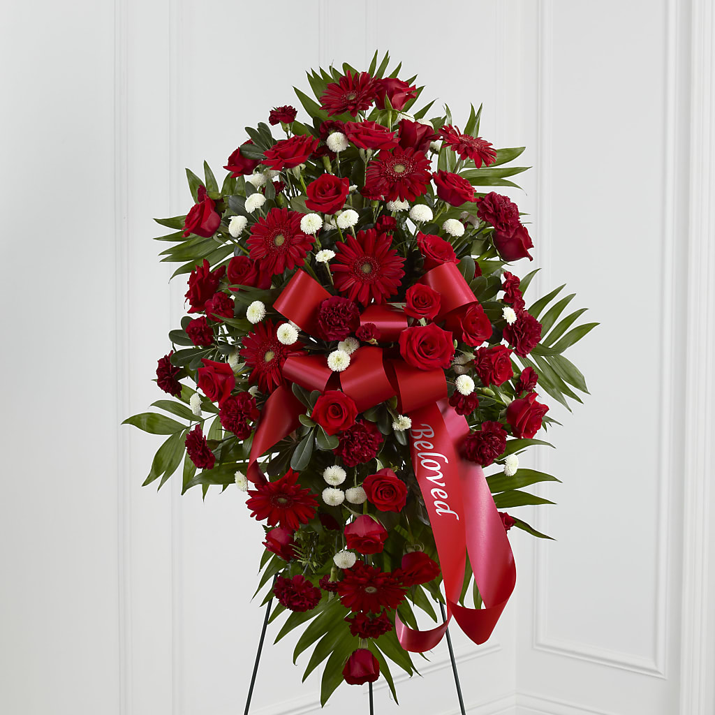 Treasured Memories Standing Spray – Charley Flowers Llc, Chillicothe OH