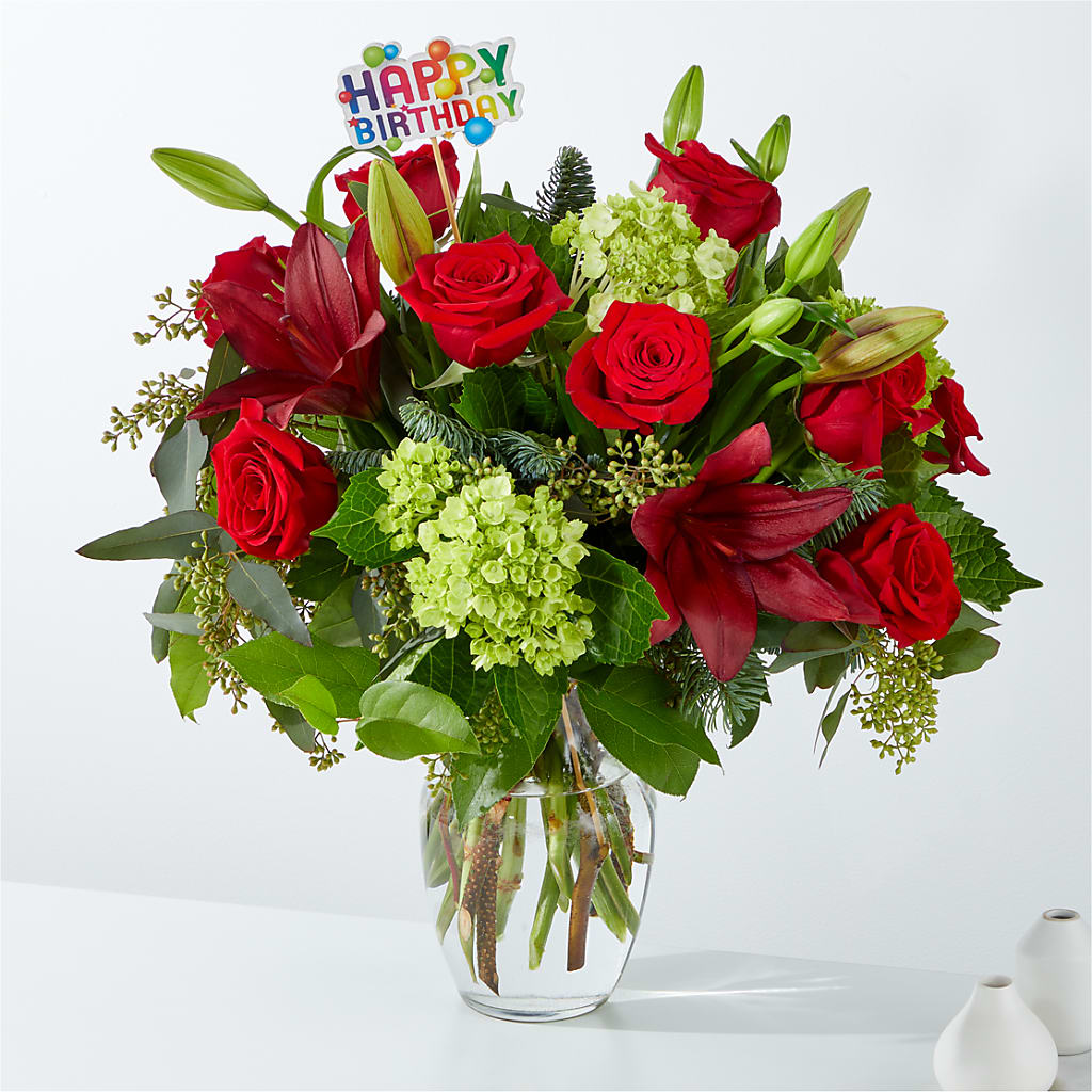 Merry Days Bouquet & Happy Birthday Topper