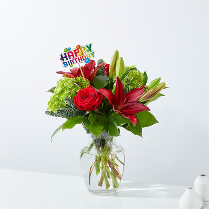 Merry Days Bouquet & Happy Birthday Topper