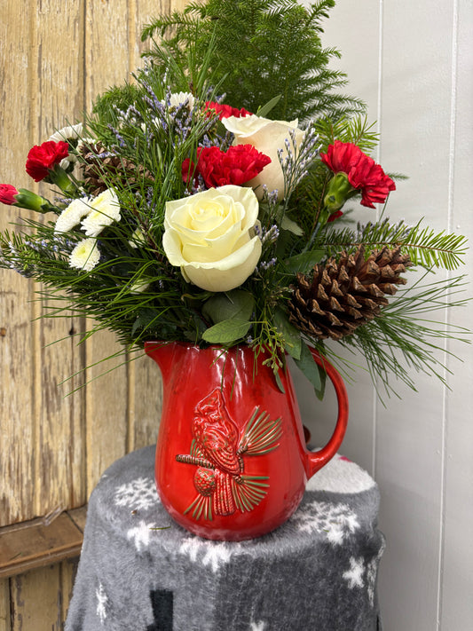 TF SCARLET CARDINAL PITCHER